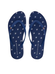 Tommy Hilfiger Japonki Repeat Logo Platform FW0FW09199 Granatowy