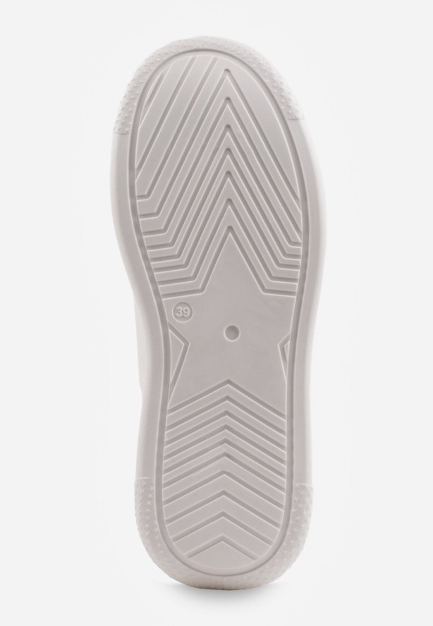 Białe Sneakersy VICES na Grubej Podeszwie z Trójkątną Aplikacją Meanata