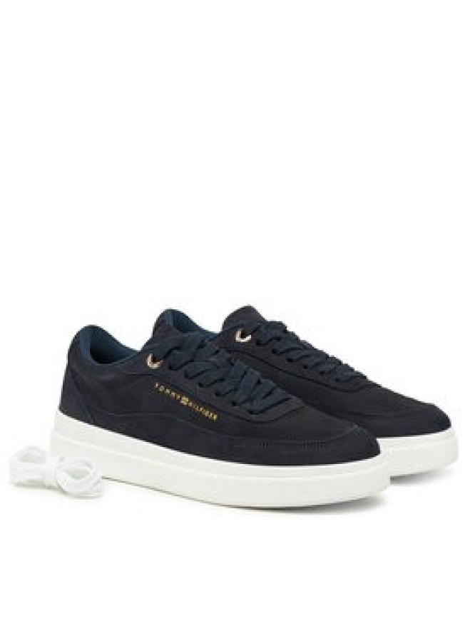 Tommy Hilfiger Sneakersy Modern Court Sneaker Nubuck FW0FW08462 Granatowy