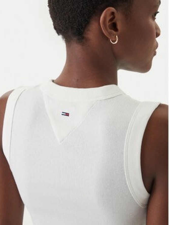 Tommy Jeans Top DW0DW22577 Biały Slim Fit