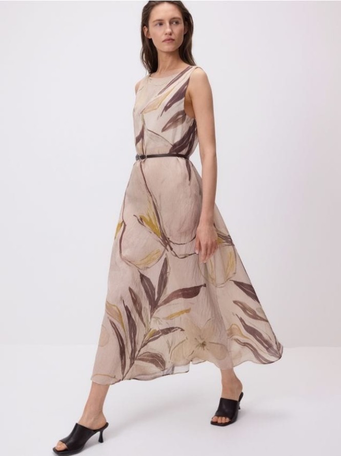 Sukienka midi z modalem - wielobarwny