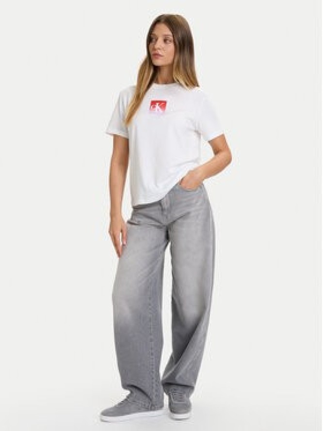 Calvin Klein Jeans T-Shirt Classic Monogram LV047D874G Biały Regular Fit