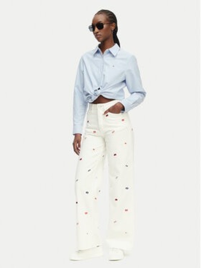 Tommy Jeans Jeansy Claire DW0DW23042 Kremowy Wide Leg