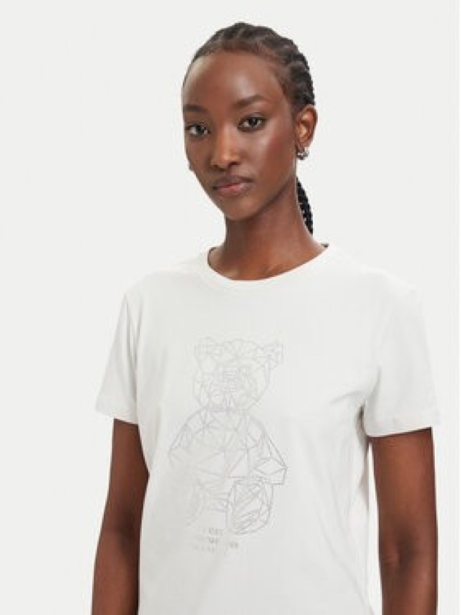 Guess T-Shirt V6GI12 K3325 Kremowy Regular Fit