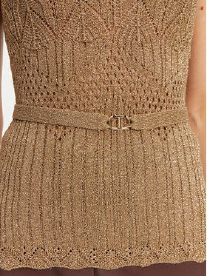 TWINSET Top 251TT3195 Beżowy Slim Fit