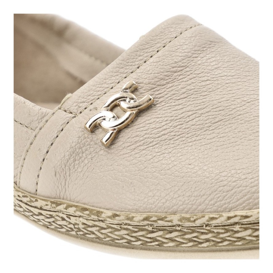 Beżowe Baleriny Armodo Modne Wsuwane Obuwie Damskie