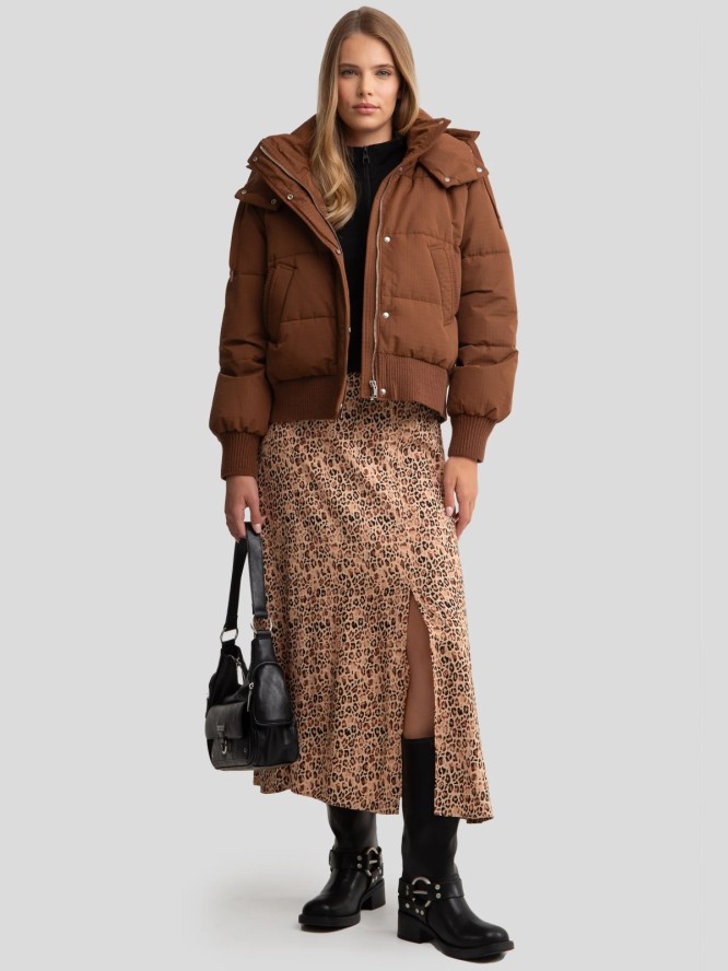 Kurtka damska z wypełnieniem brązowa Cytylia 802