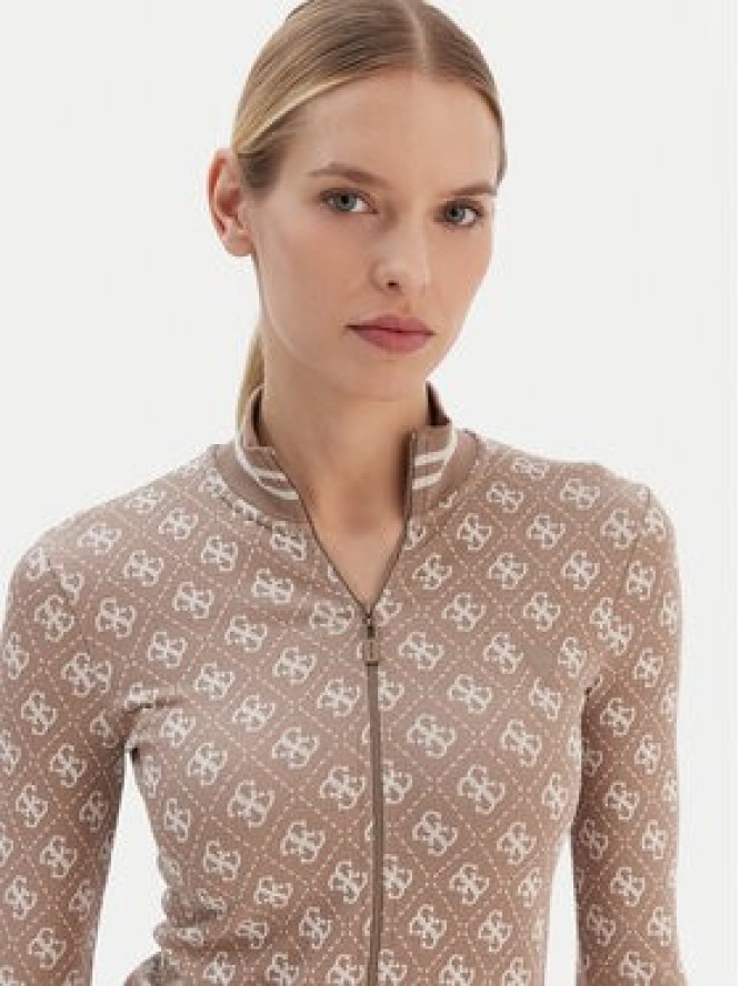 Guess Bluza V5BP08 K2000 Brązowy Slim Fit