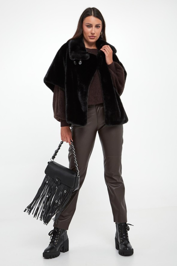 Ponczo futrzane Comodino PINKO