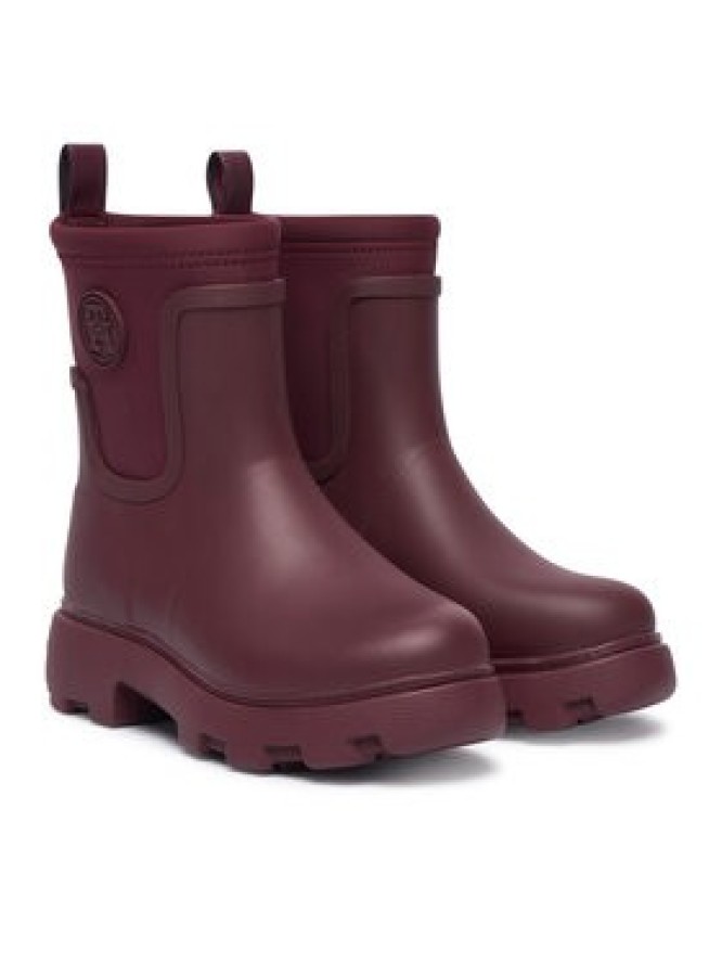 Tommy Hilfiger Kalosze Th Stamp Warm Ankle Rain Boot FW0FW09544 Bordowy