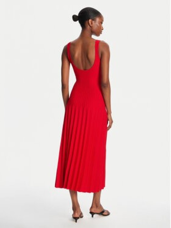 STAUD Sukienka dzianinowa Ellison R24S2213VN Czerwony Regular Fit