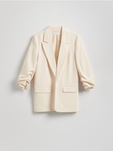 Marynarka z marszczonymi rękawami - jasnożółty