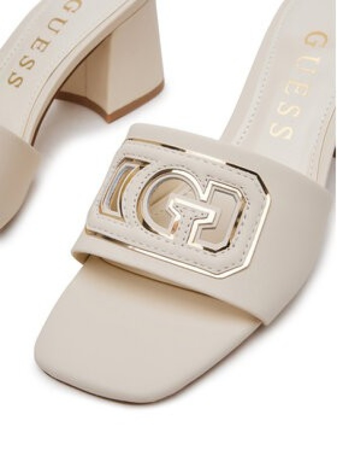 Guess Klapki Gals FLJGAS LEA03 Écru