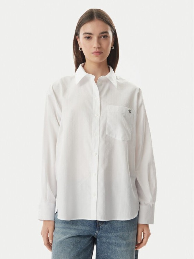 Calvin Klein Jeans Koszula LV047G126G Biały Relaxed Fit