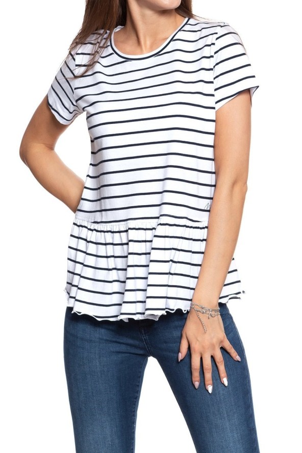 MUSTANG T SHIRT DAMSKI Alina C Ruffle 1009444 11722