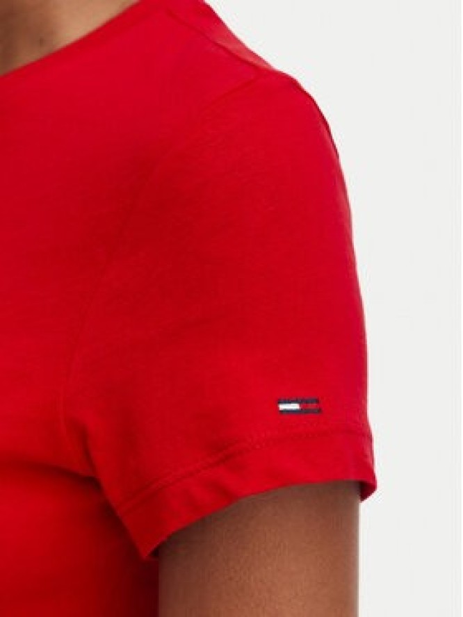 Tommy Jeans T-Shirt Ess Logo DW0DW23479 Czerwony ciemny Slim Fit