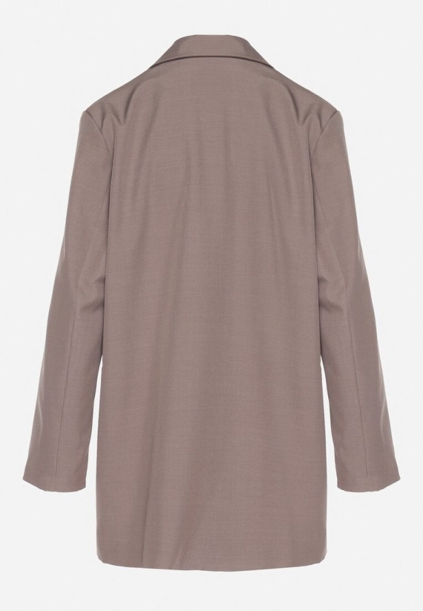 Beżowa Dwurzędowa Marynarka o Pudełkowym Kroju Nilinne