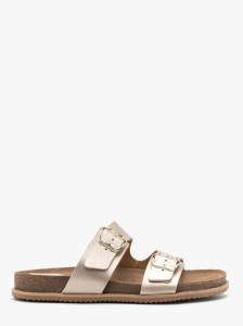 Platynowe płaskie klapki damskie