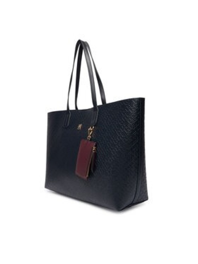 Tommy Hilfiger Torebka Th Icon Tote Mono AW0AW18174 Granatowy