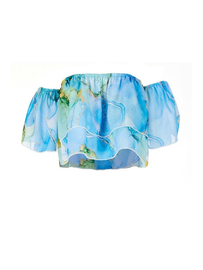 Awama Bluzka w kolorze błękitno-żółtym rozmiar: L/XL