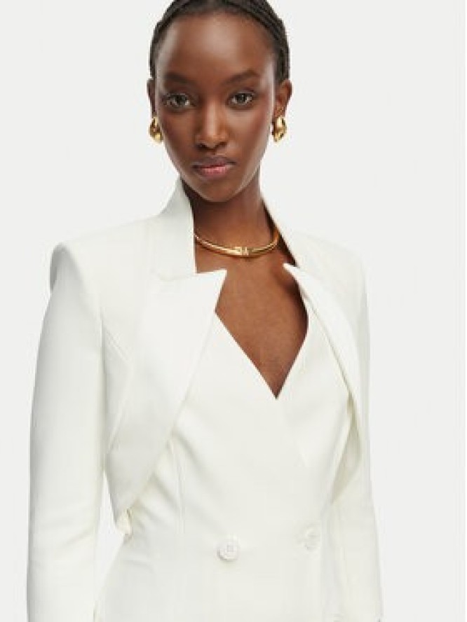 Elisabetta Franchi Sukienka koktajlowa AB-925-61E2-V450 Biały Regular Fit