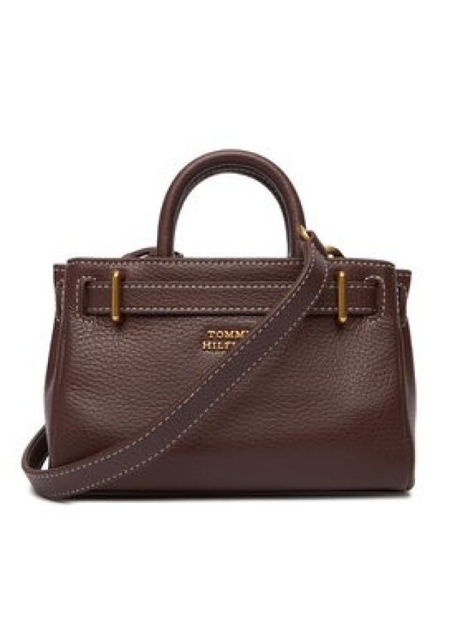 Tommy Hilfiger Torebka American Icon Micro Tote Leather AW0AW18167 Brązowy