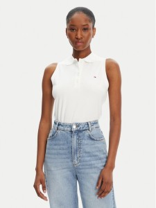 Tommy Hilfiger Bluzka 1985 WW0WW46790 Biały Slim Fit