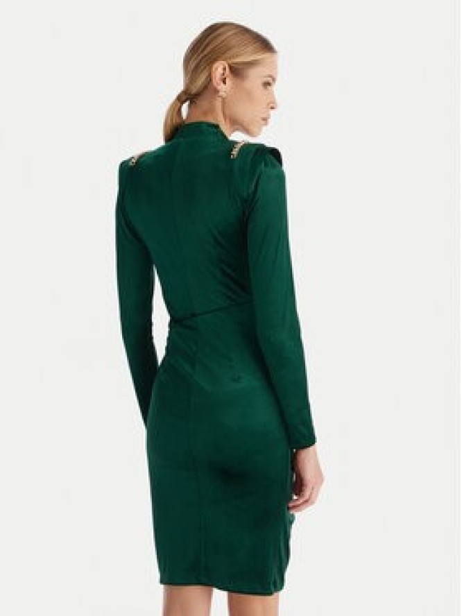 Babylon Sukienka koktajlowa MF204C Zielony Slim Fit