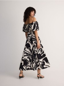 Spódnica ze wzorzystej tkaniny - wielobarwny