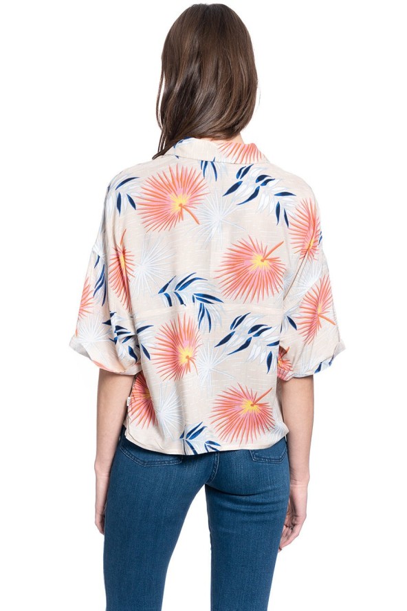 DAMSKA KOSZULA MATERIAŁOWA LEE FLORAL RESORT SHIRT ECRU L46DDWNQ 112110884