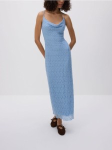 Koronkowa sukienka maxi - jasnoniebieski