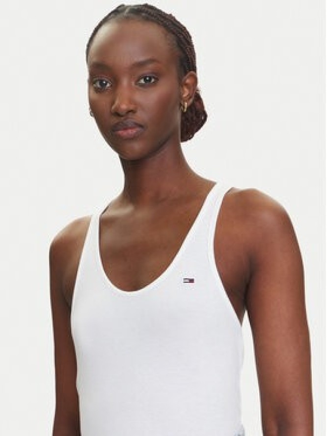 Tommy Jeans Top DW0DW20917 Biały Regular Fit