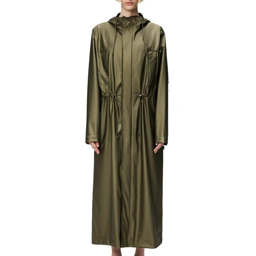 Kurtka RAINS BOLD LONGEST JACKET W3 Zielony