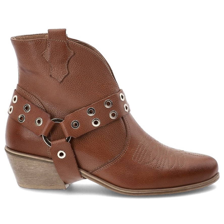 Brązowe Kowbojki Armodo Eleganckie Obuwie Damskie