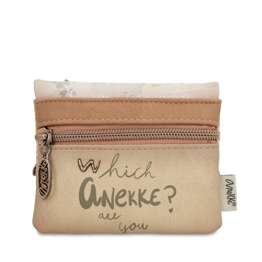 Beżowa Mała Damska Portmonetka Anekke
