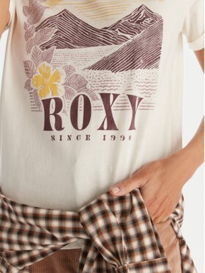 Roxy T-Shirt Oceanregular Poster ERJZT06017 Écru Regular Fit