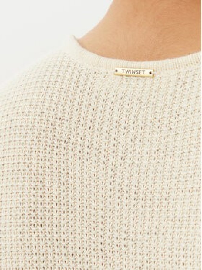 TWINSET Sukienka dzianinowa 251LL3SBB Beżowy Regular Fit