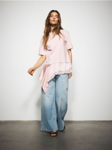 Jeansy wide leg - niebieski