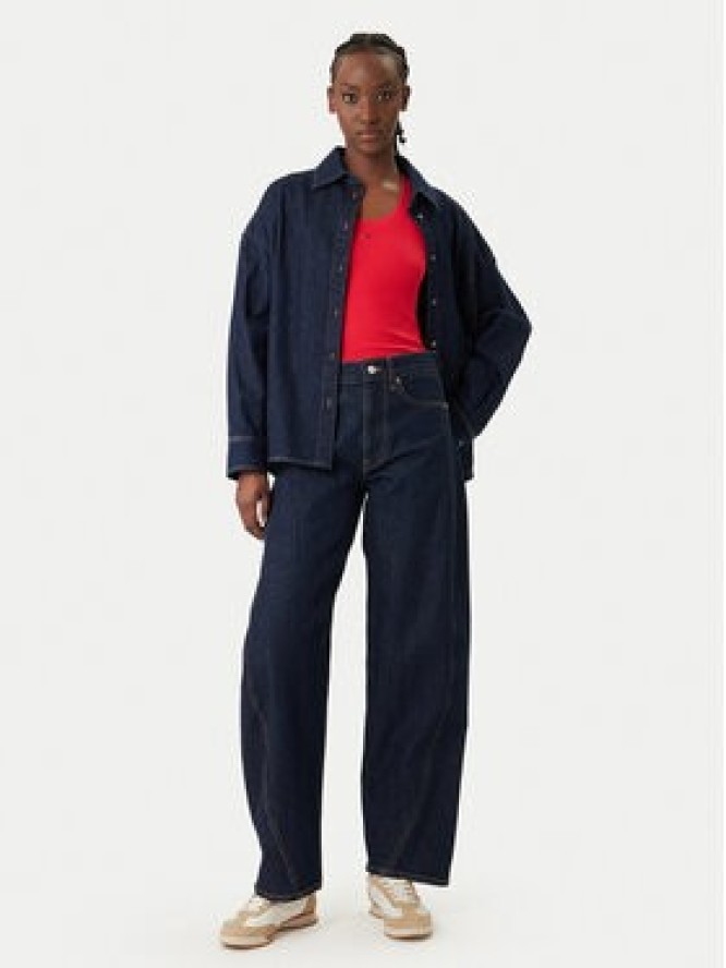 Tommy Jeans Top Essential DW0DW20673 Czerwony Slim Fit