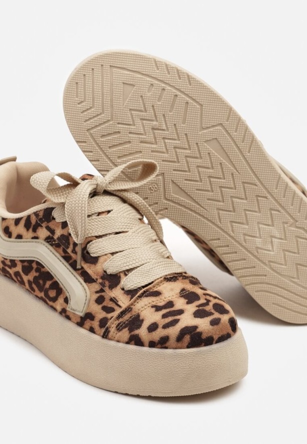 Panterkowe Sneakersy Kultowe Tenisówki na Grubej Podeszwie Nurisora