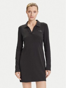 Calvin Klein Jeans Sukienka codzienna Monologo LV047D214G Czarny Slim Fit