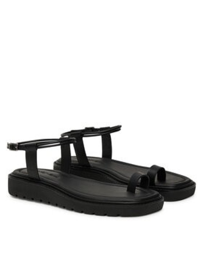 Calvin Klein Jeans Sandały Rope Toe Post Sandal Lth Mg YW0YW01893 Czarny