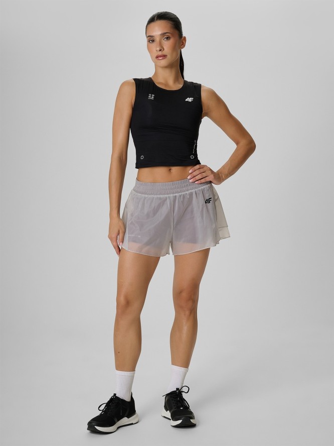 4F Crop top treningowy szybkoschnący damski - czarny L