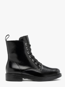 Czarne trzewiki ze skóry licowej