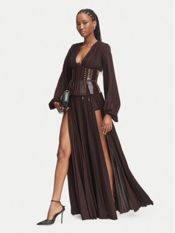 Elisabetta Franchi Sukienka wieczorowa AB-R15-66E2 Brązowy ciemny Slim Fit