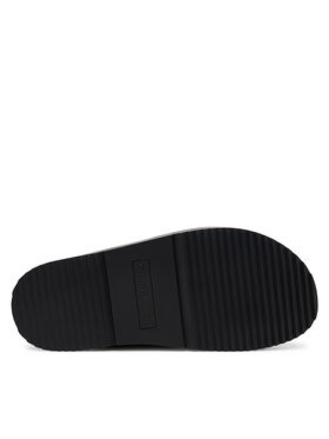 Tommy Hilfiger Klapki Double Strap Leather Sandal FW0FW09121 Czarny