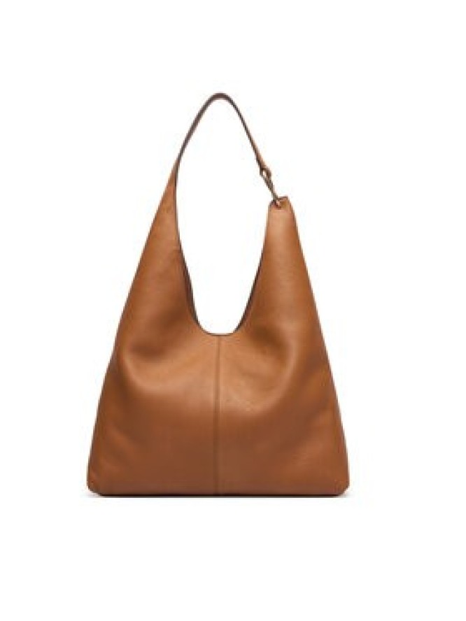Calvin Klein Torebka Slouchy Leather Md Shoulder Bag LV04F3543G Brązowy jasny