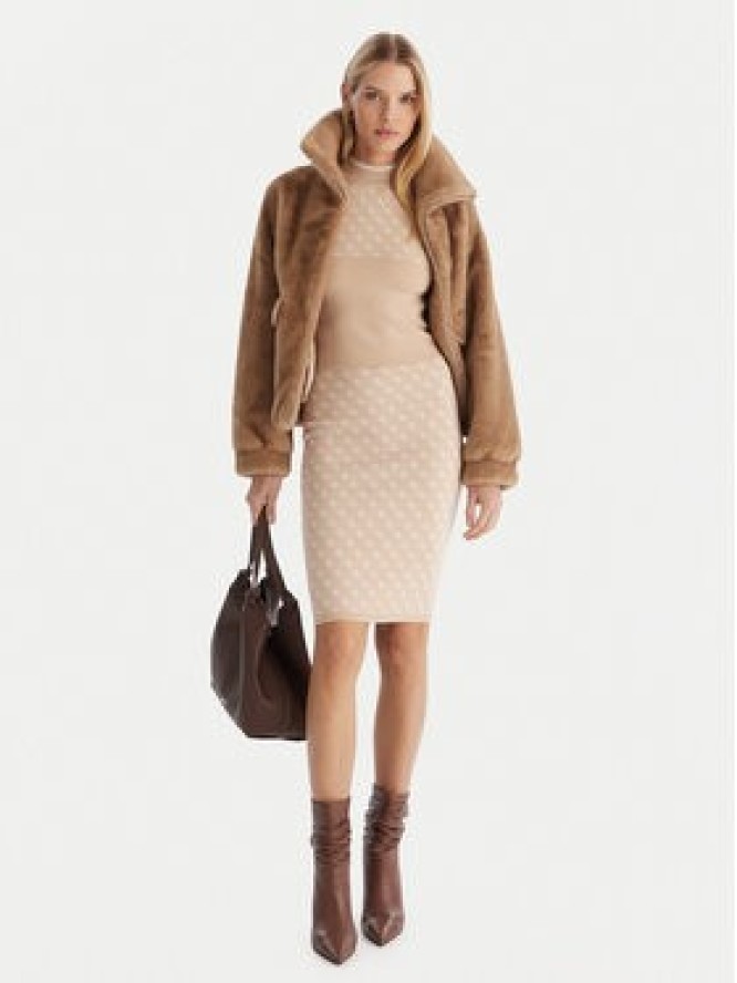 Guess Spódnica ołówkowa W4BD53 Z37K0 Beżowy Regular Fit