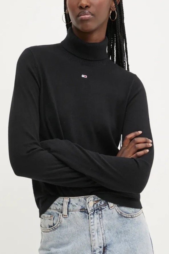 TOMMY JEANS Czarny damski golf, Rozmiar XL