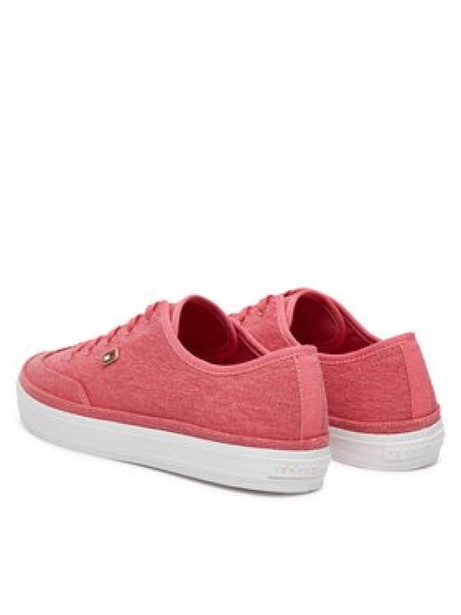 Tommy Hilfiger Sneakersy Washed Canvas Vulc Sneaker FW0FW08894 Różowy